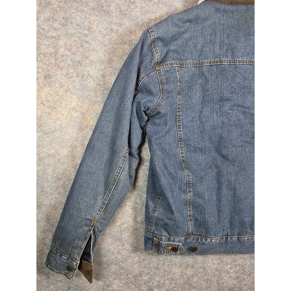 Wrangler Mens Sherpa Lined Denim Jacket Blue Western Trucker Jacket Size Small